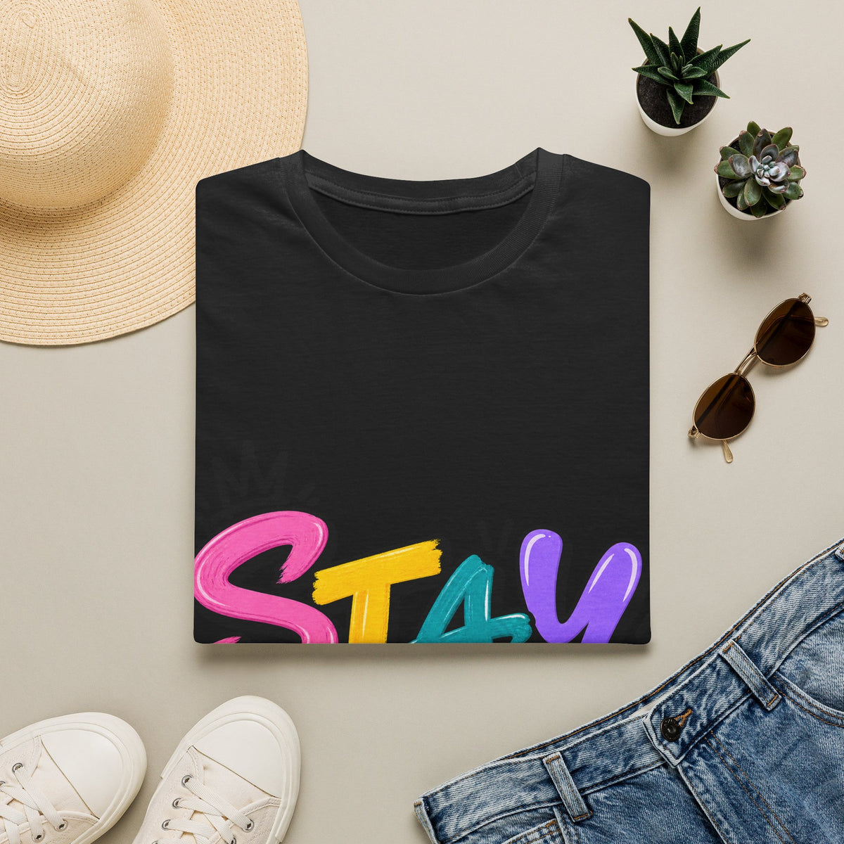 Stay Weird Adult T-Shirt — Colorful Graffiti Graphic Tee