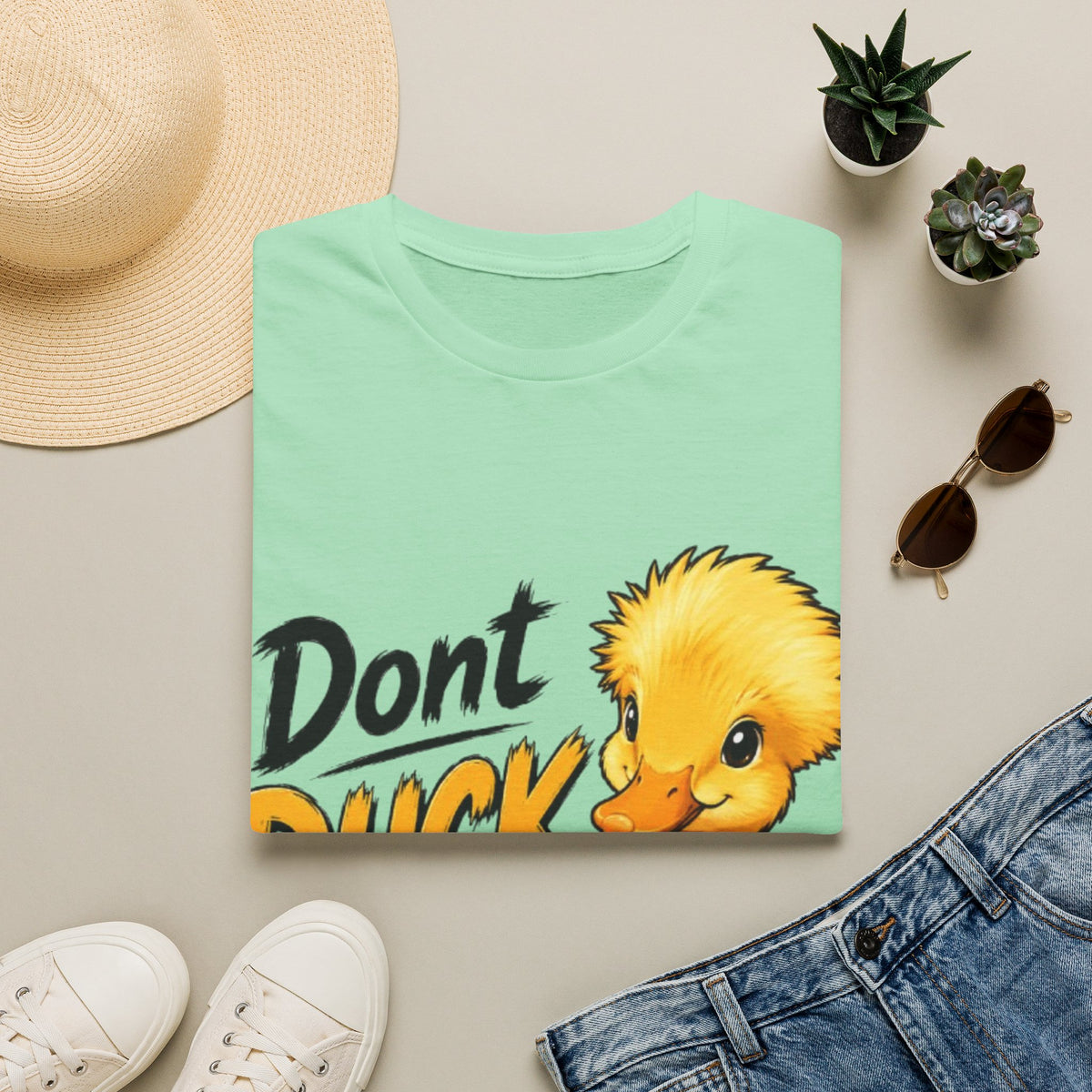 Don't Duck With Me Adult T-Shirt — Cute Yellow Duck Graphic Tee
