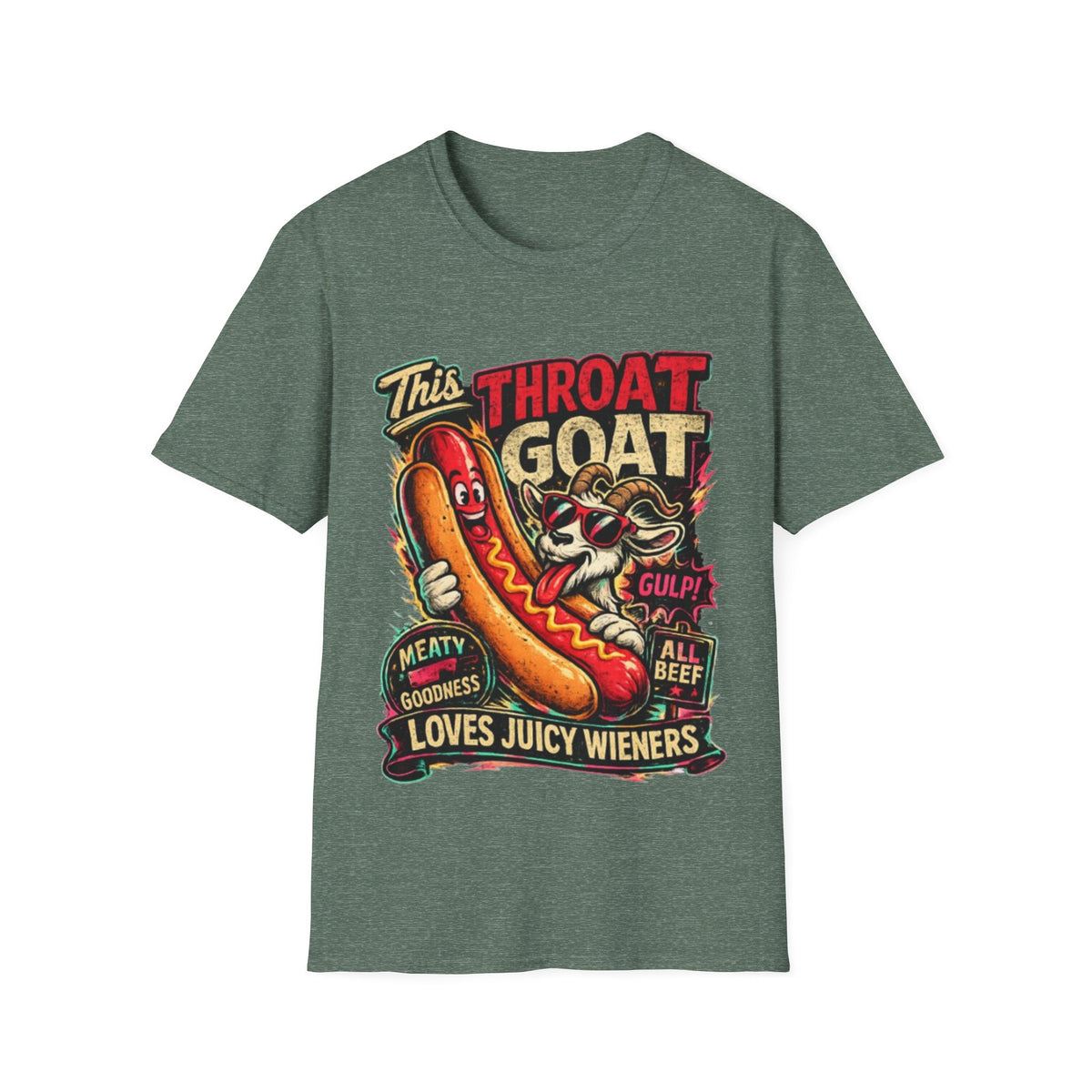 This Throat Goat Adult T-Shirt — Retro Hot Dog Graphic Tee
