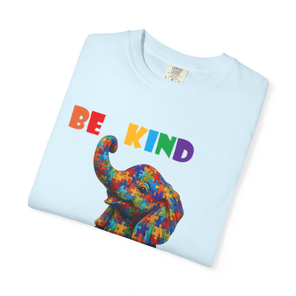 Be Kind Be Strong Elephant T-shirt | Colorful Puzzle Pattern Adult T-Shirt