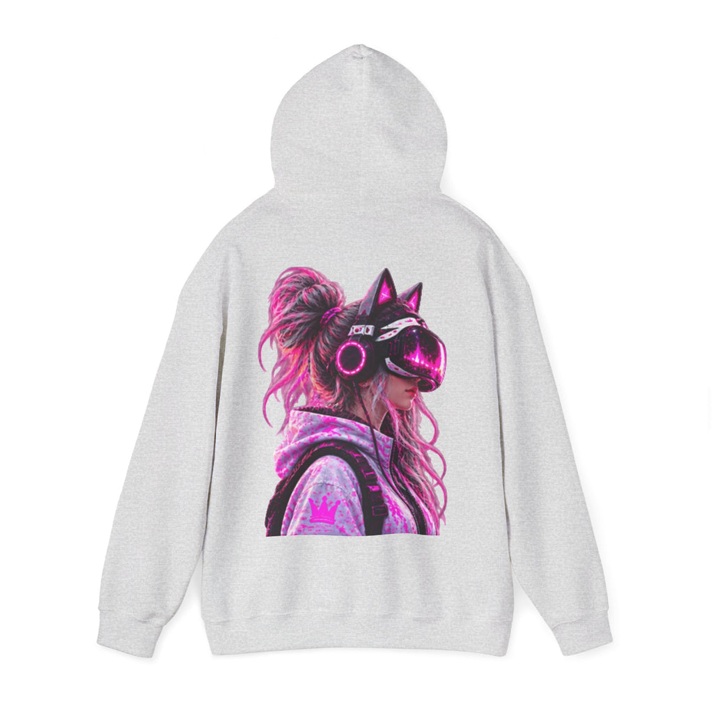 Cyberpunk VR Adult Hoodie — Neon Retro Gamer Aesthetic