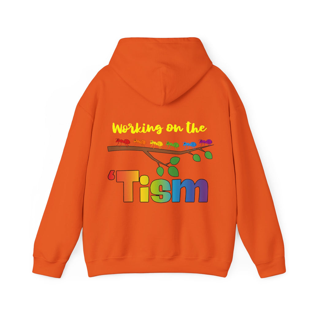 Working on the 'Tism Adult Hoodie | Rainbow Branch Design