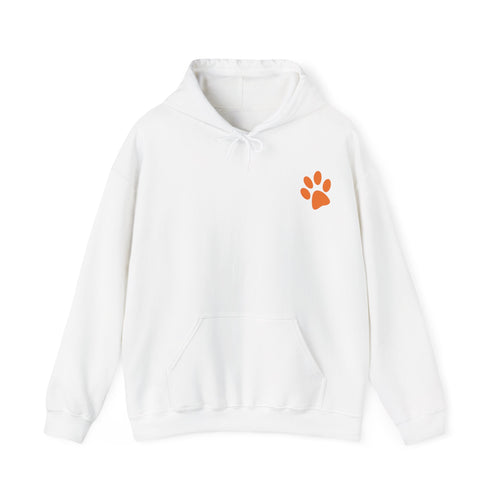 A Little Hat-Titude Puppy Illustration Adult Hoodie | Cute Dog Paw Chest Print