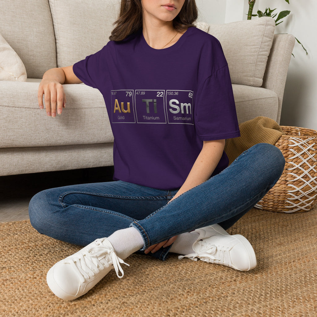 Adult T-Shirt — 'Au Ti Sm' Periodic Table Autism Awareness Tee