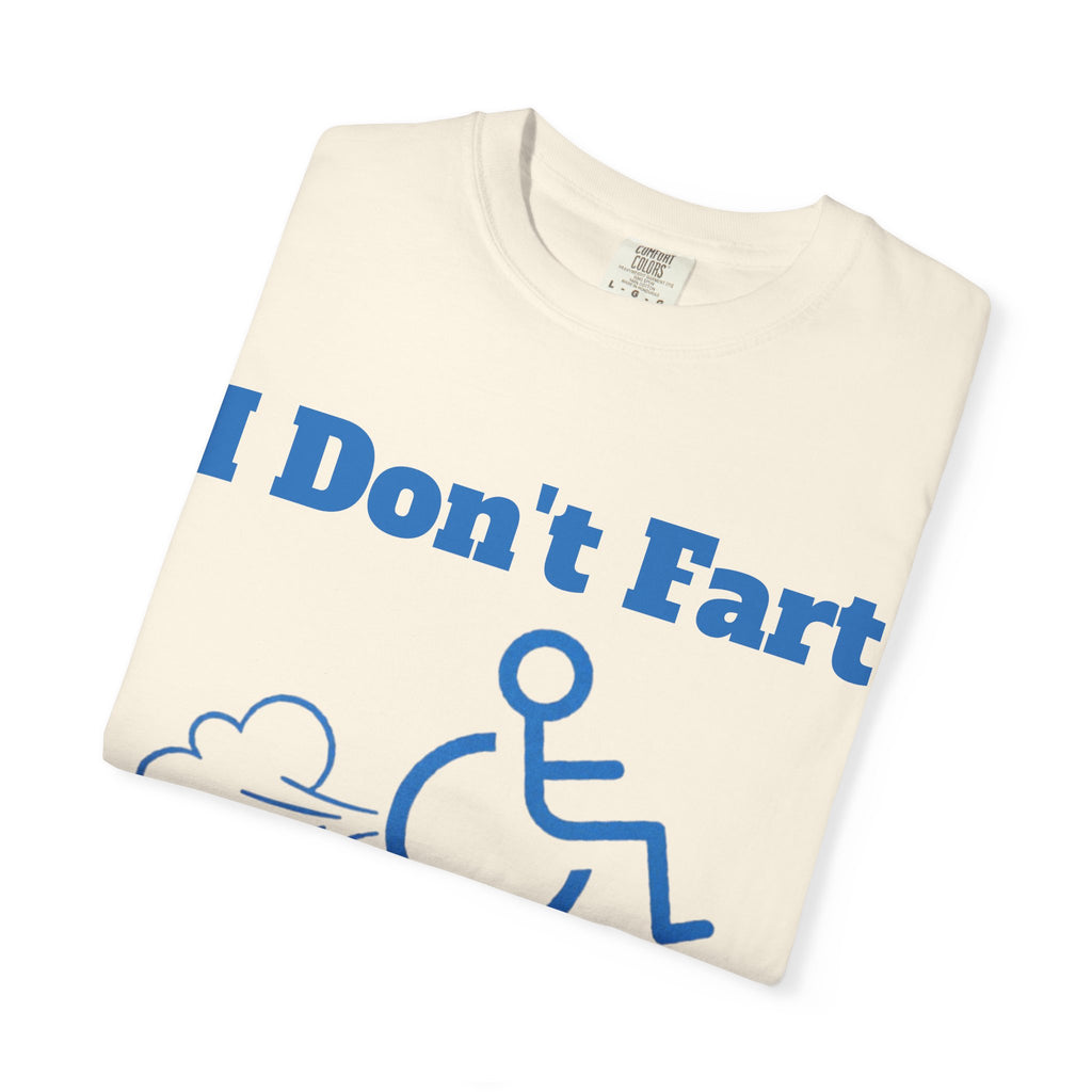 Graphic Adult T-shirt — "I Don't Fart I Turbo Boost" Wheelchair Humor Tee