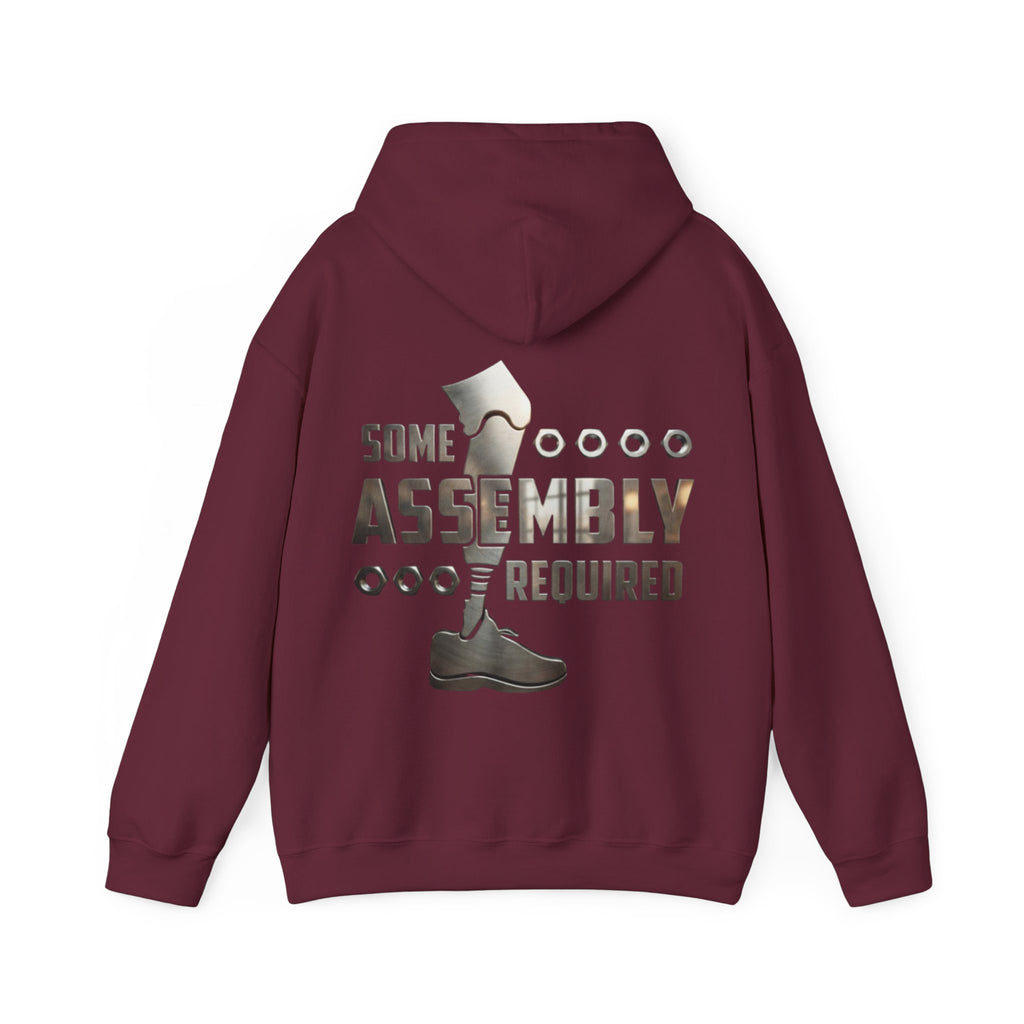 Adult Hoodie — "Some Assembly Required" Robot Leg Graphic Pullover