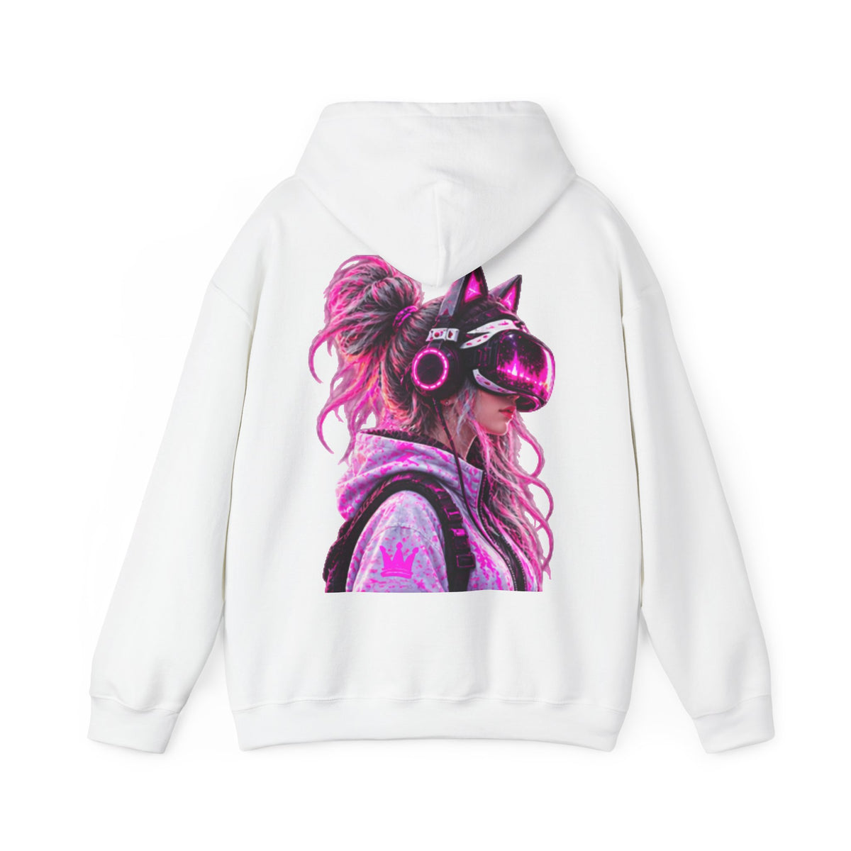 Cyberpunk VR Adult Hoodie — Neon Retro Gamer Aesthetic