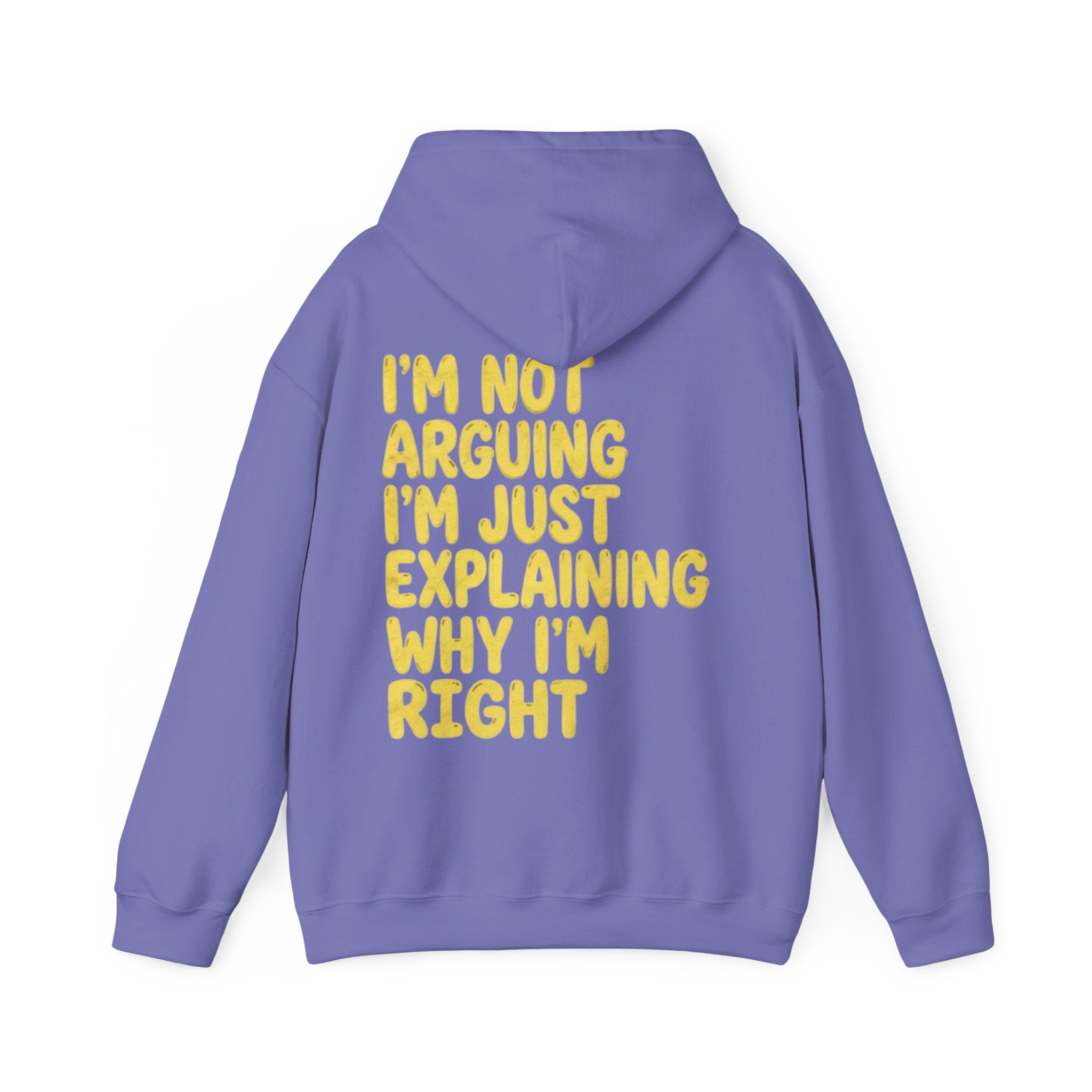 I'm Not Arguing Adult Hoodie — Funny "I'm Just Explaining Why I'm Right" Graphic Hoodie