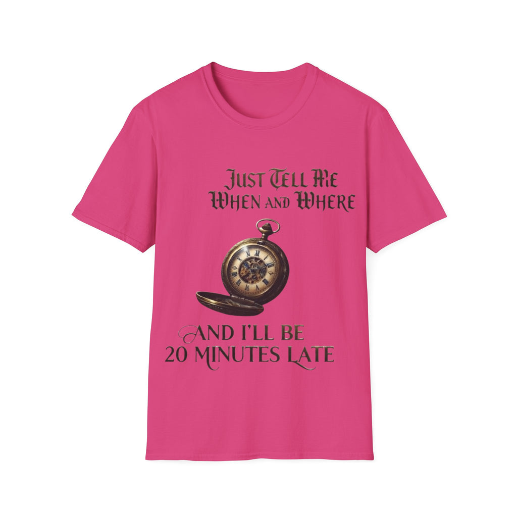 Pocket Watch Adult T-Shirt — "Just Tell Me When and Where" Vintage Timepiece Tee