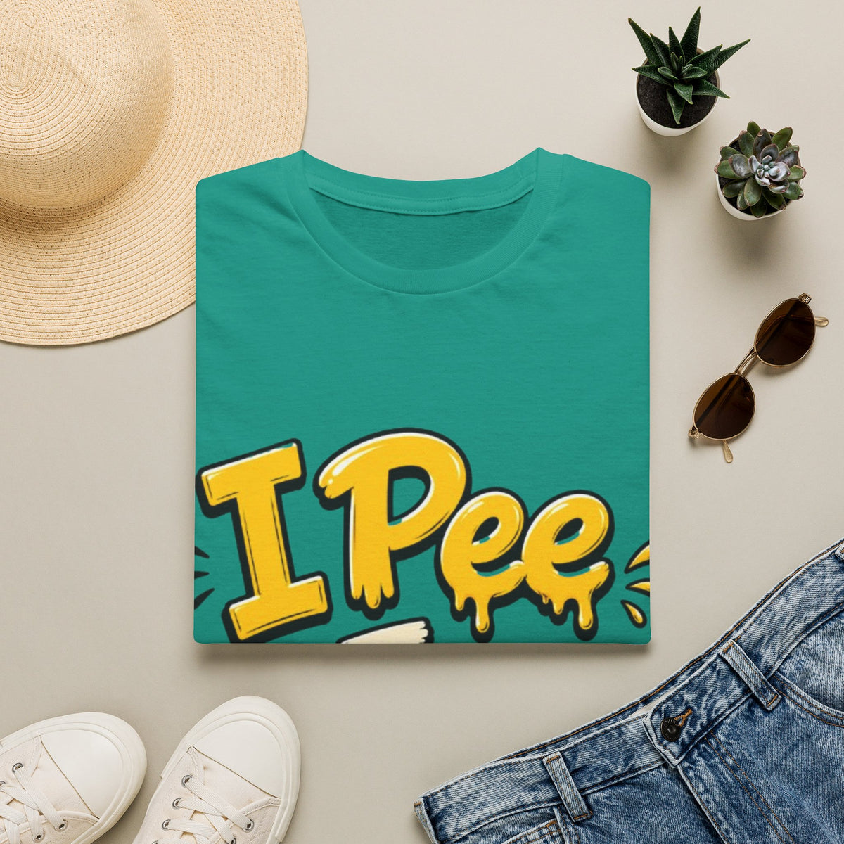 Funny "I Pee in Pools" Adult T-Shirt — Humorous Summer Pool Party Tee