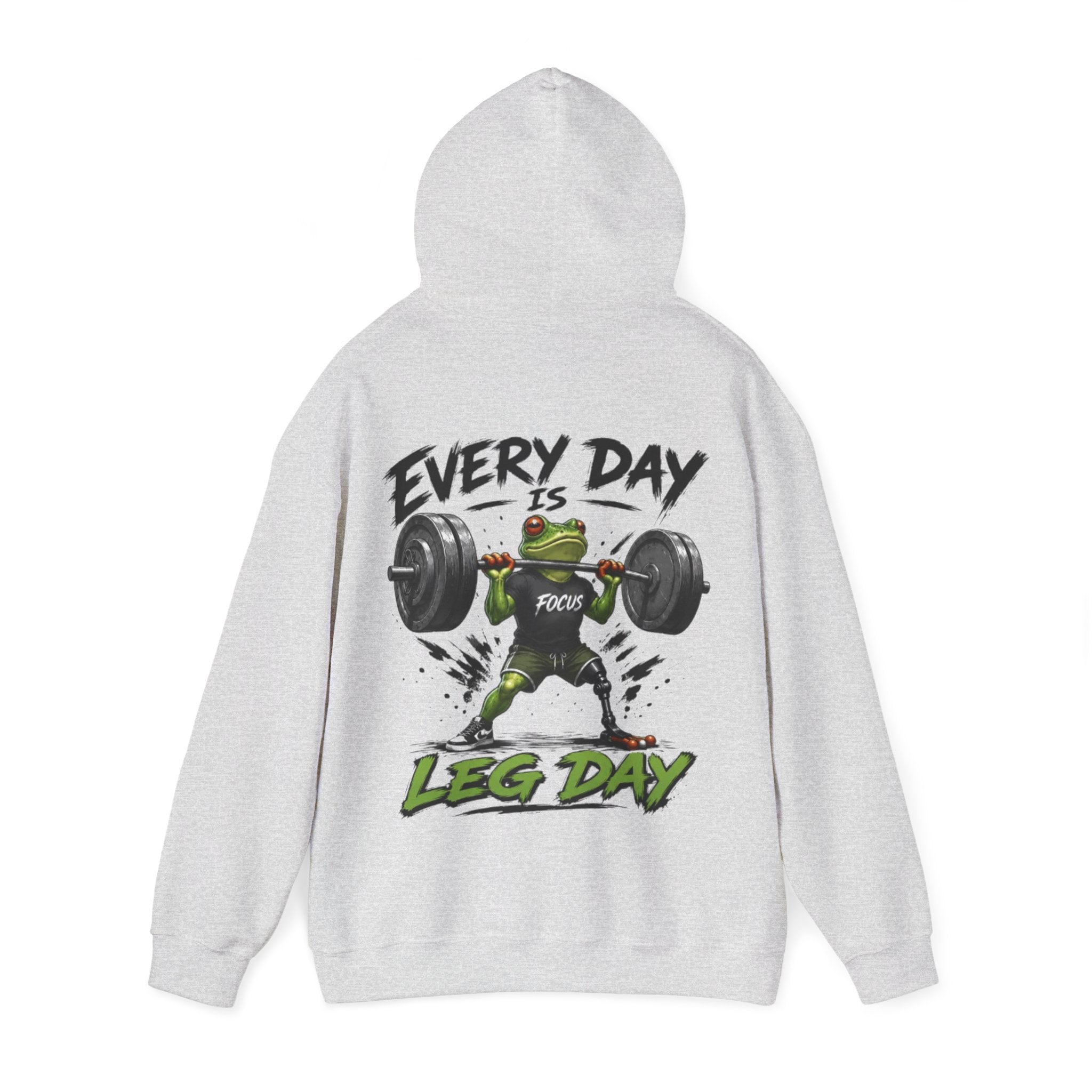 Adult Hoodie - "Every Day Is Leg Day" Frog Weightlifting Gym Hoodie