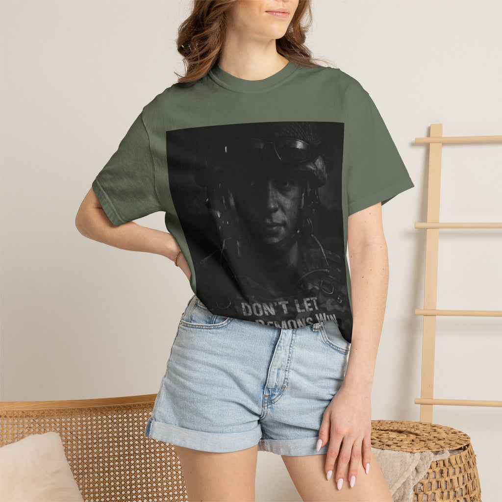 Don't Let the Demons Win T-Shirt — Dark Tactical Graphic Tee