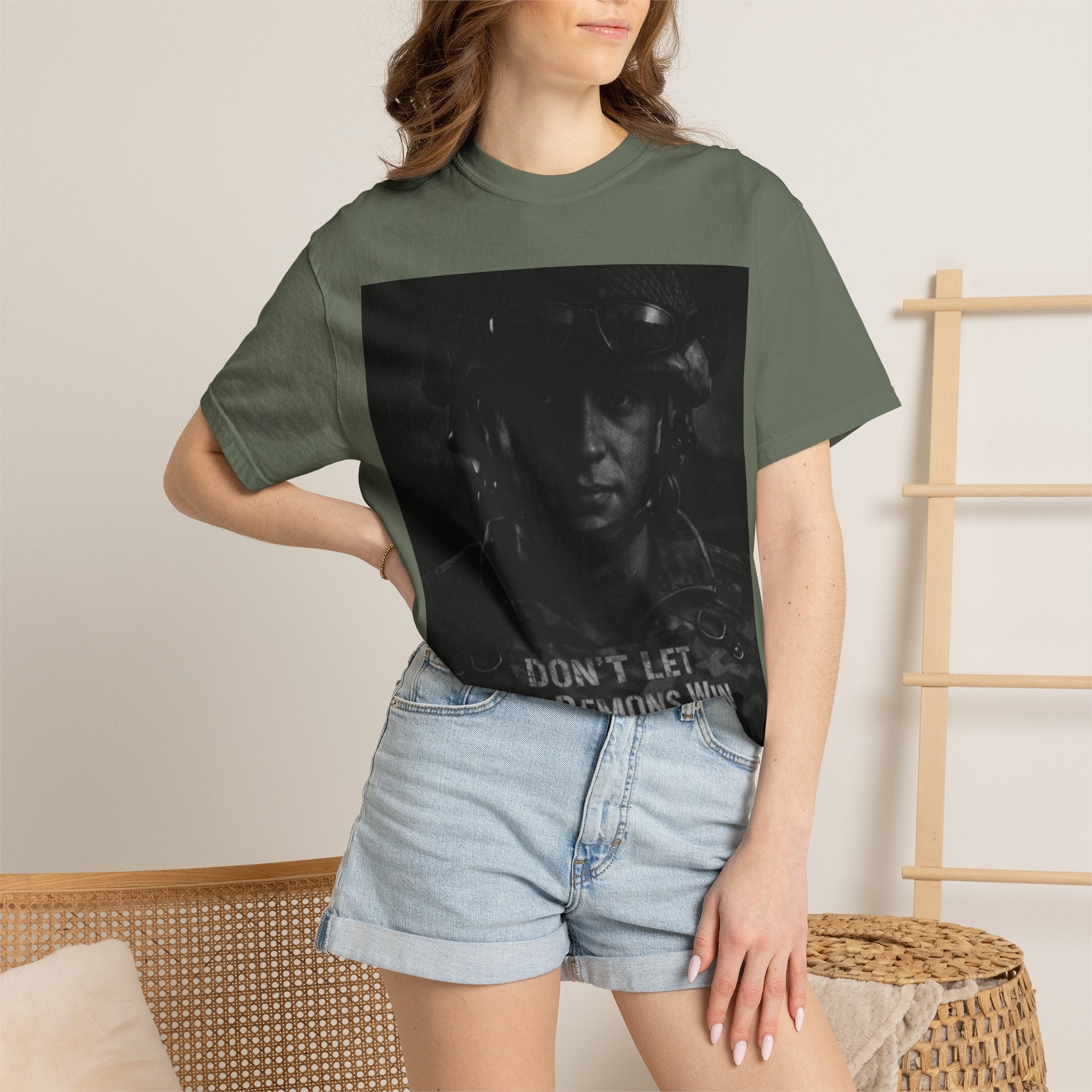 Don't Let the Demons Win T-Shirt — Dark Tactical Graphic Tee