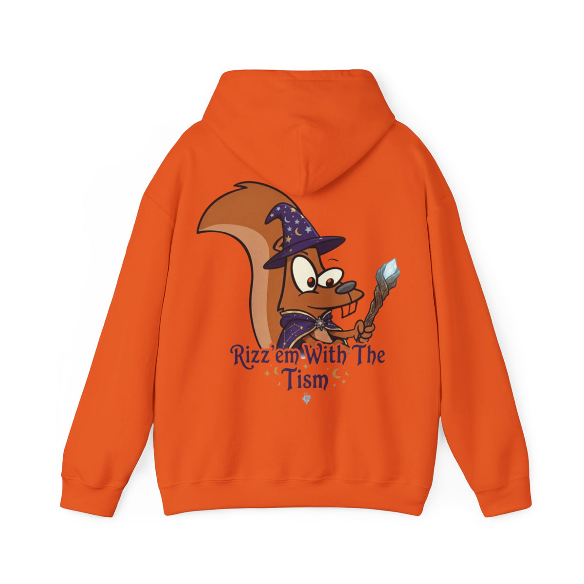 Wizard Beaver Adult Hoodie — "Rizz 'em With The Tism" Cute Magical Graphic Sweatshirt