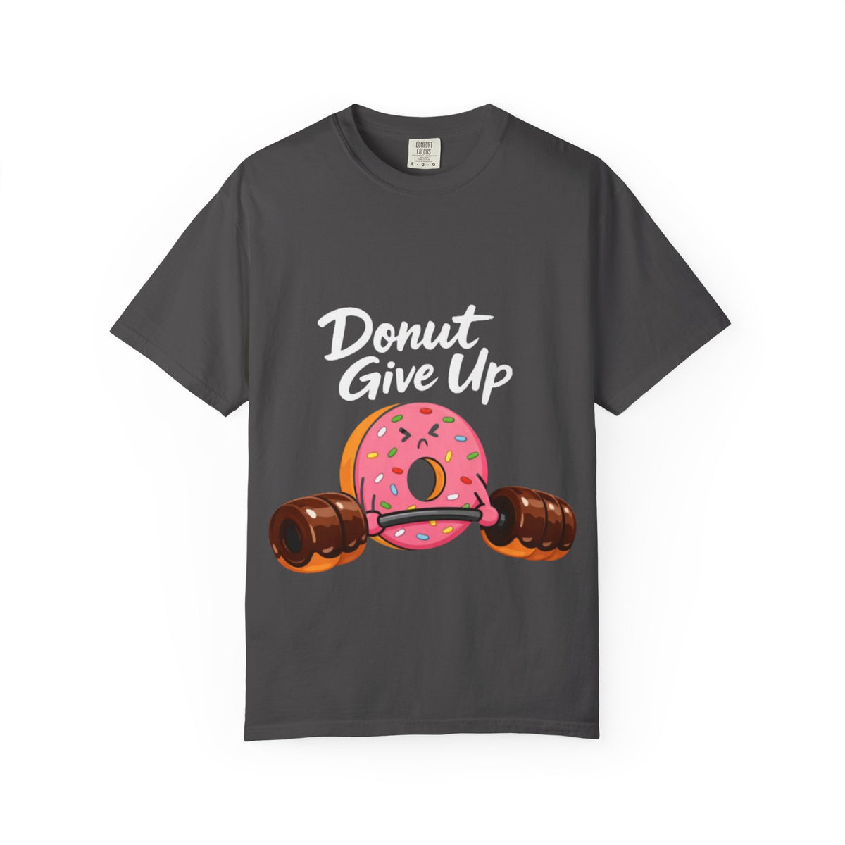 Donut Give Up Adult T-Shirt — Funny Fitness Donut Graphic Tee