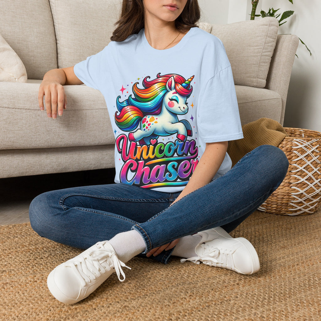 Funny Unicorn Chaser Adult T-Shirt — Rainbow Magical Unicorn Tee