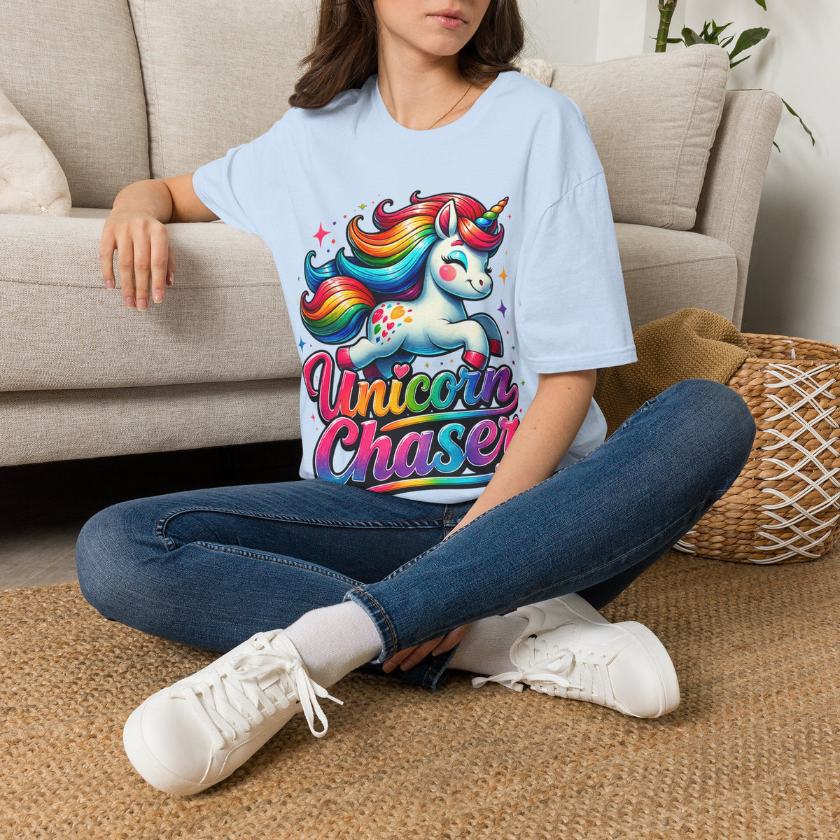 Funny Unicorn Chaser Adult T-Shirt — Rainbow Magical Unicorn Tee