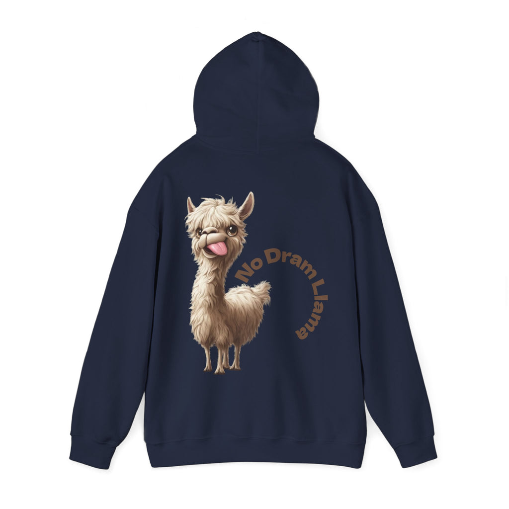 No Dram Llama Adult Hoodie – Cute Llama Graphic Pullover