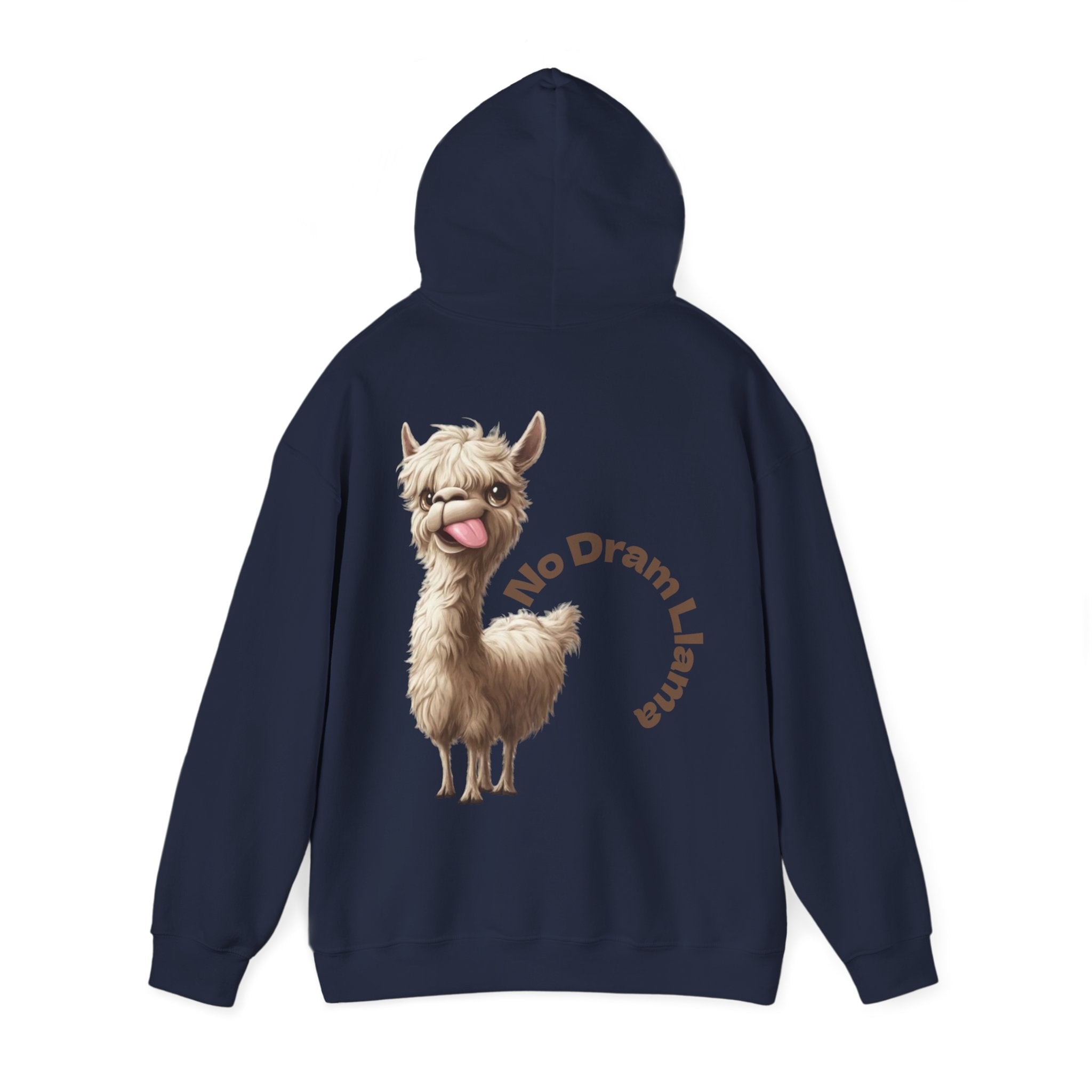 No Dram Llama Adult Hoodie – Cute Llama Graphic Pullover