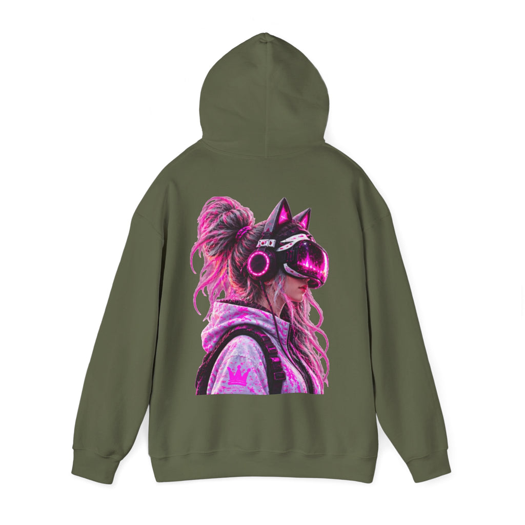 Cyberpunk VR Adult Hoodie — Neon Retro Gamer Aesthetic