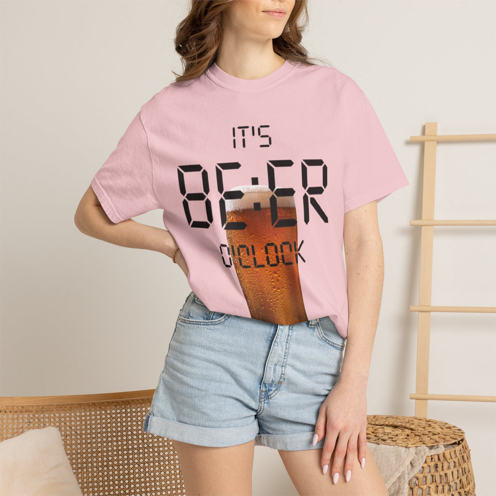 Beer O'Clock Adult T-Shirt — "It's BEER O'CLOCK" Graphic Tee with Pint Glass