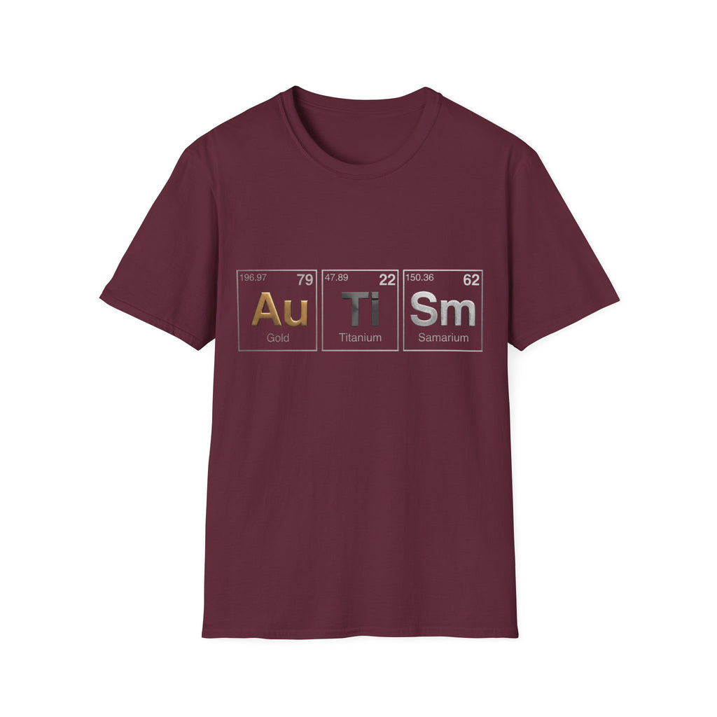 Adult T-Shirt — 'Au Ti Sm' Periodic Table Autism Awareness Tee
