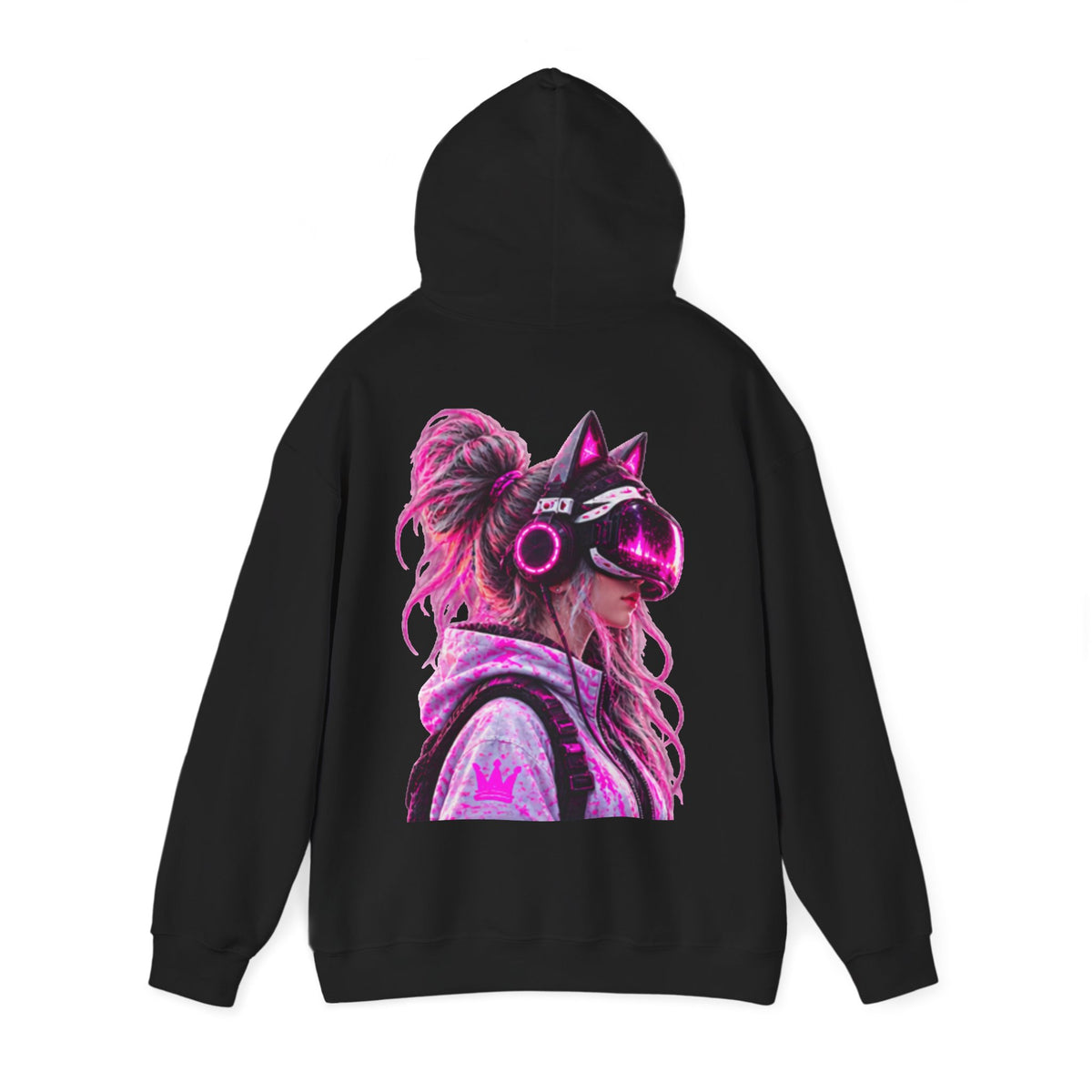 Cyberpunk VR Adult Hoodie — Neon Retro Gamer Aesthetic