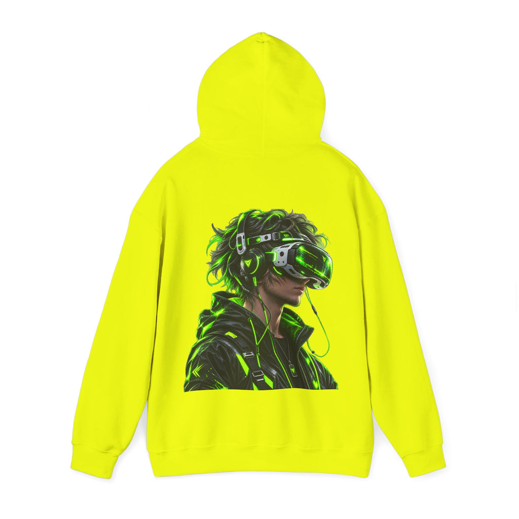 VR Gamer  Adult Hoodie — Neon Cyberpunk Virtual Reality Gamer Graphic Sweatshirt