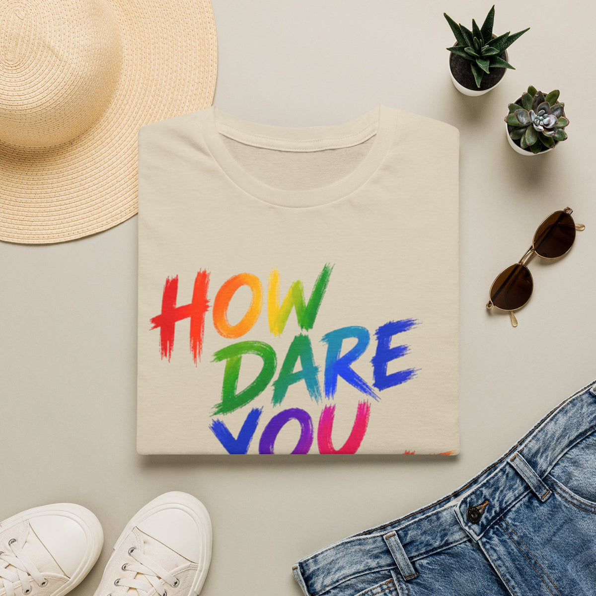 How Dare You Assume I’m Straight Adult T-Shirt — Rainbow Pride Graphic Tee