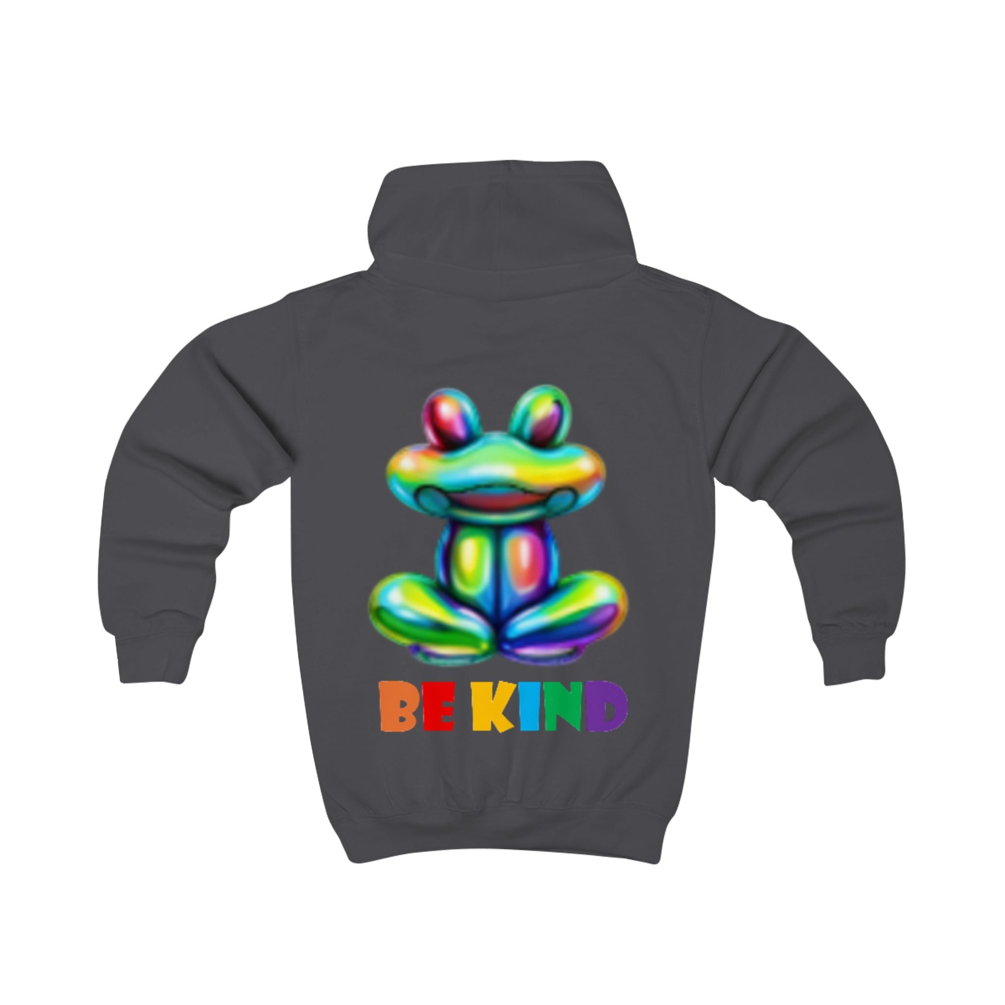 Colorful Balloon Frog BE KIND kids hoodie | Children's Hooded Sweatshirt
