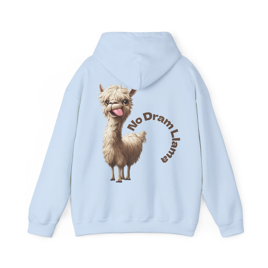 No Dram Llama Adult Hoodie – Cute Llama Graphic Pullover