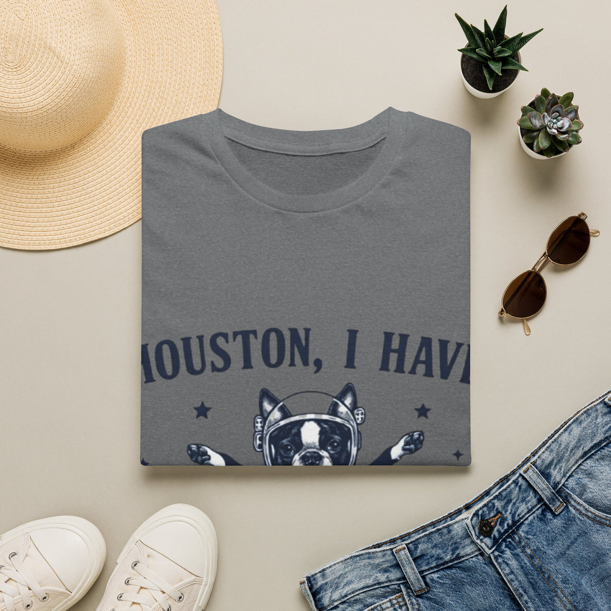 Adult T-Shirt — "Houston, I Have So Many Problems" Astronaut Dog Graphic Tee