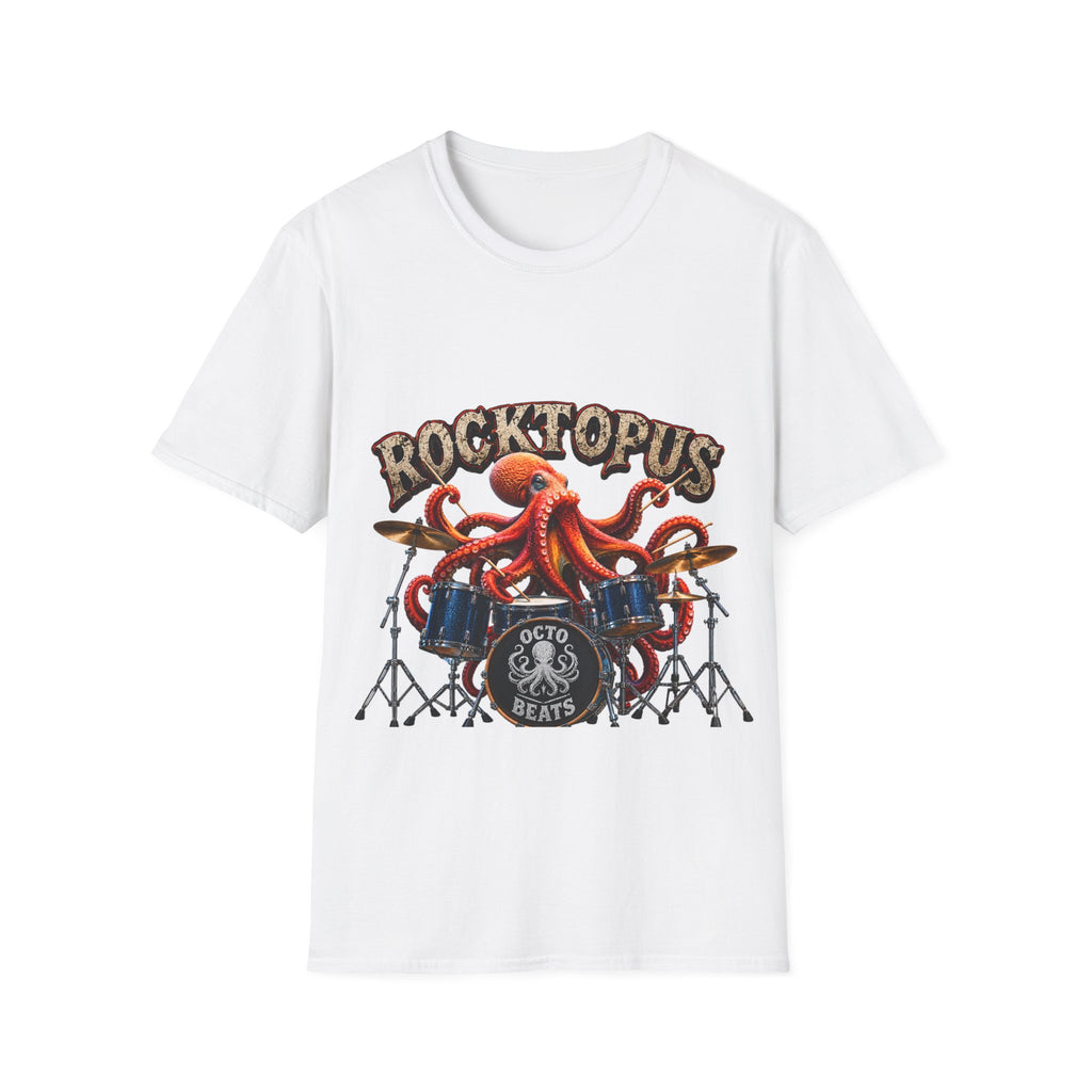 Rocktopus Drummer Adult T-Shirt — Octopus Band Vintage Rock Tee