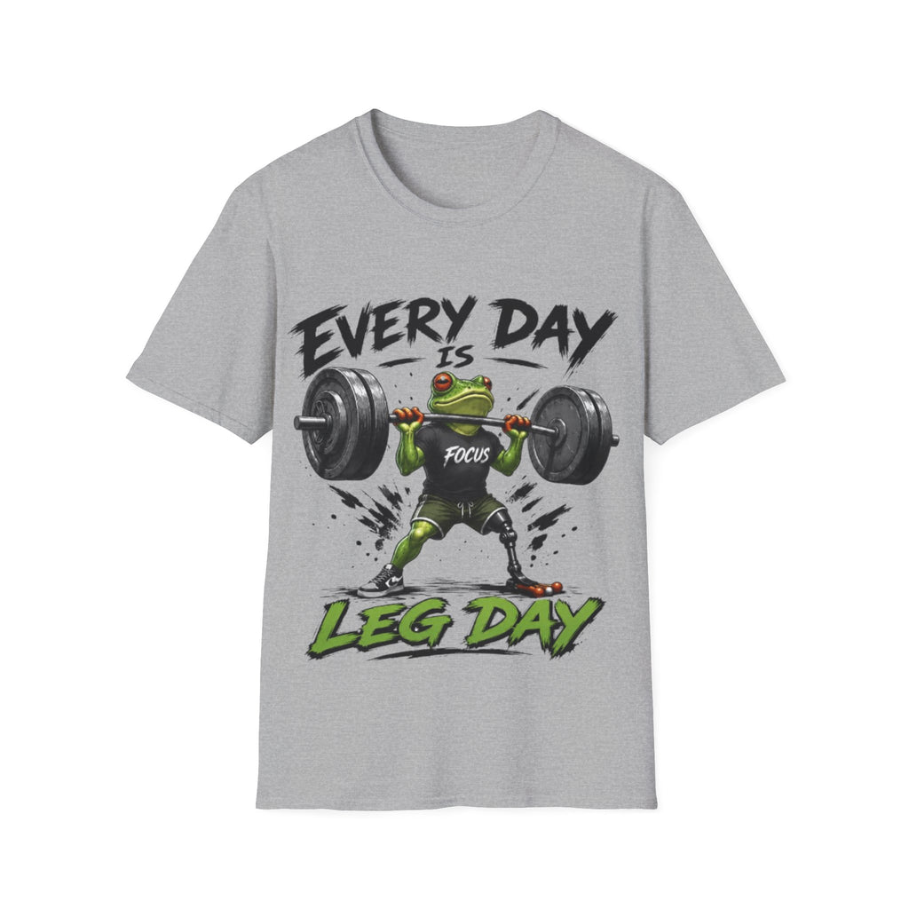Weightlifting Frog Adult T‑Shirt — "Every Day Is Leg Day" Graphic Tee