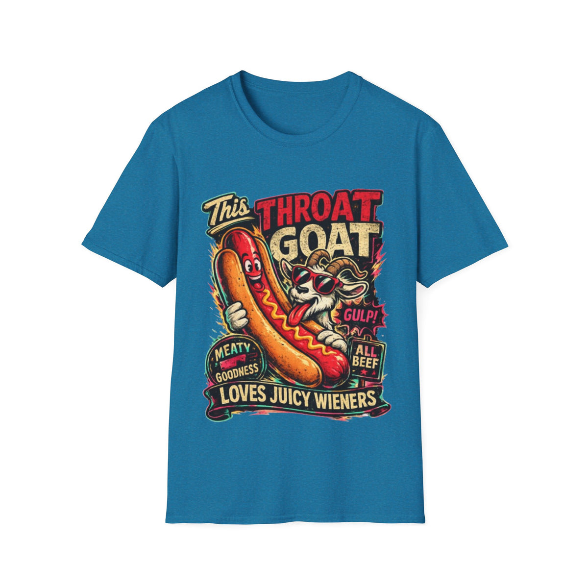 This Throat Goat Adult T-Shirt — Retro Hot Dog Graphic Tee