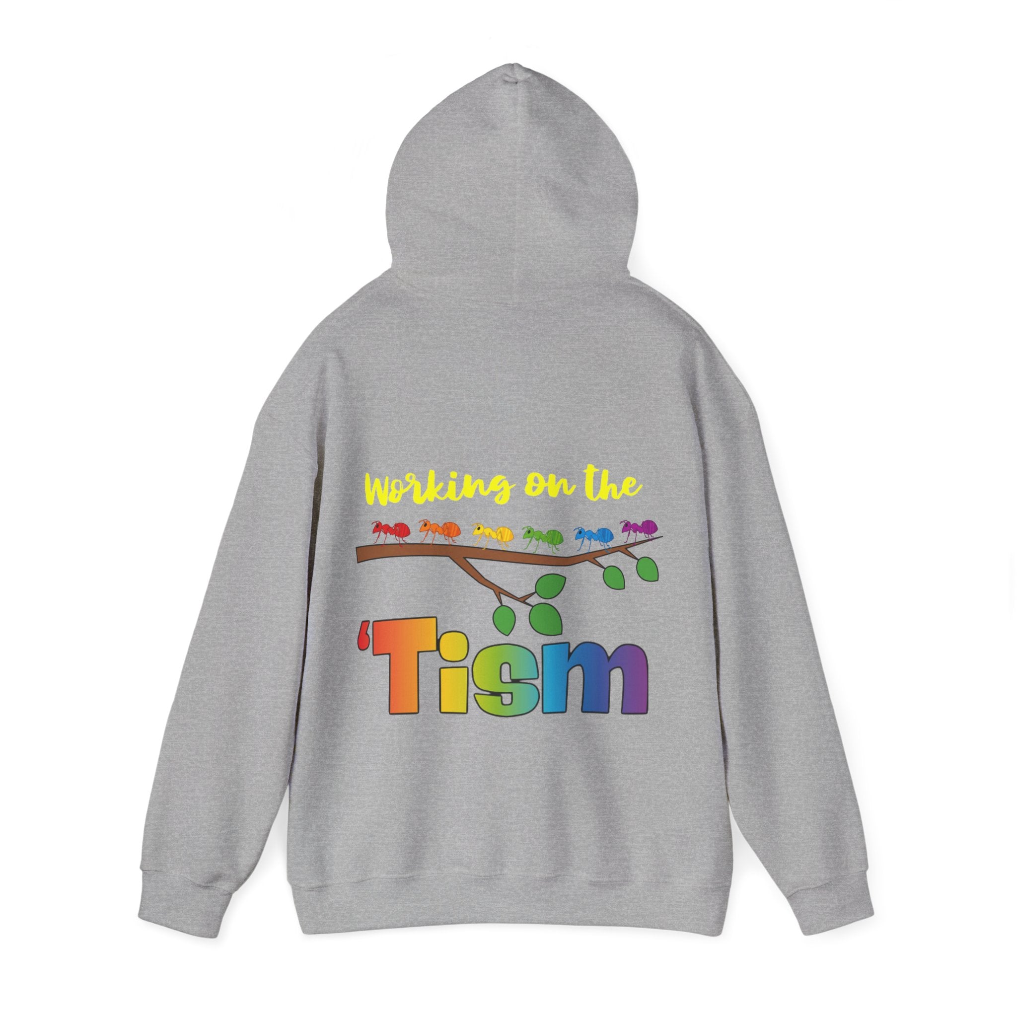 Working on the 'Tism Adult Hoodie | Rainbow Branch Design