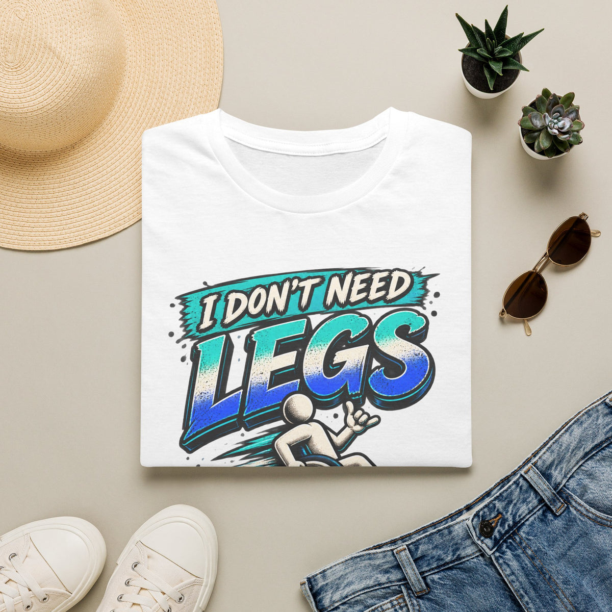 I Don't Need Legs to Kick Your Ass Adult T-Shirt — Funny Wheelchair Disability Pride Tee