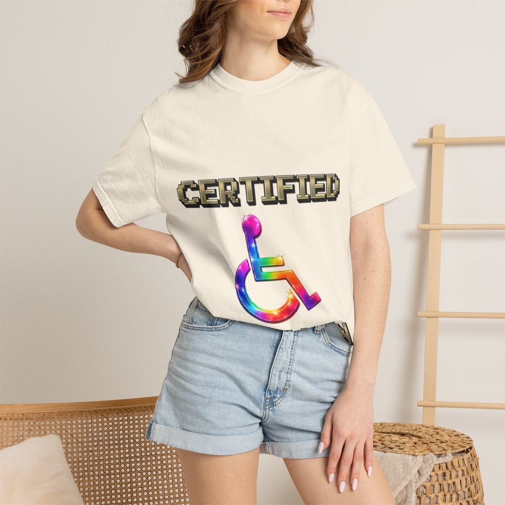 Certified Stunt Man T-Shirt — Rainbow Wheelchair Adult Tee