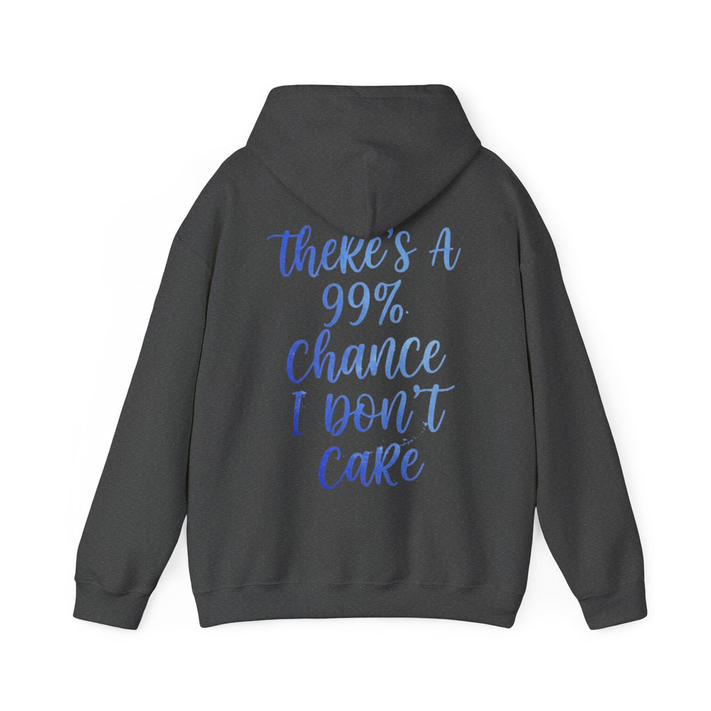 99% Chance I Don’t Care Adult Hoodie — Funny Casual Graphic Hooded Sweatshirt