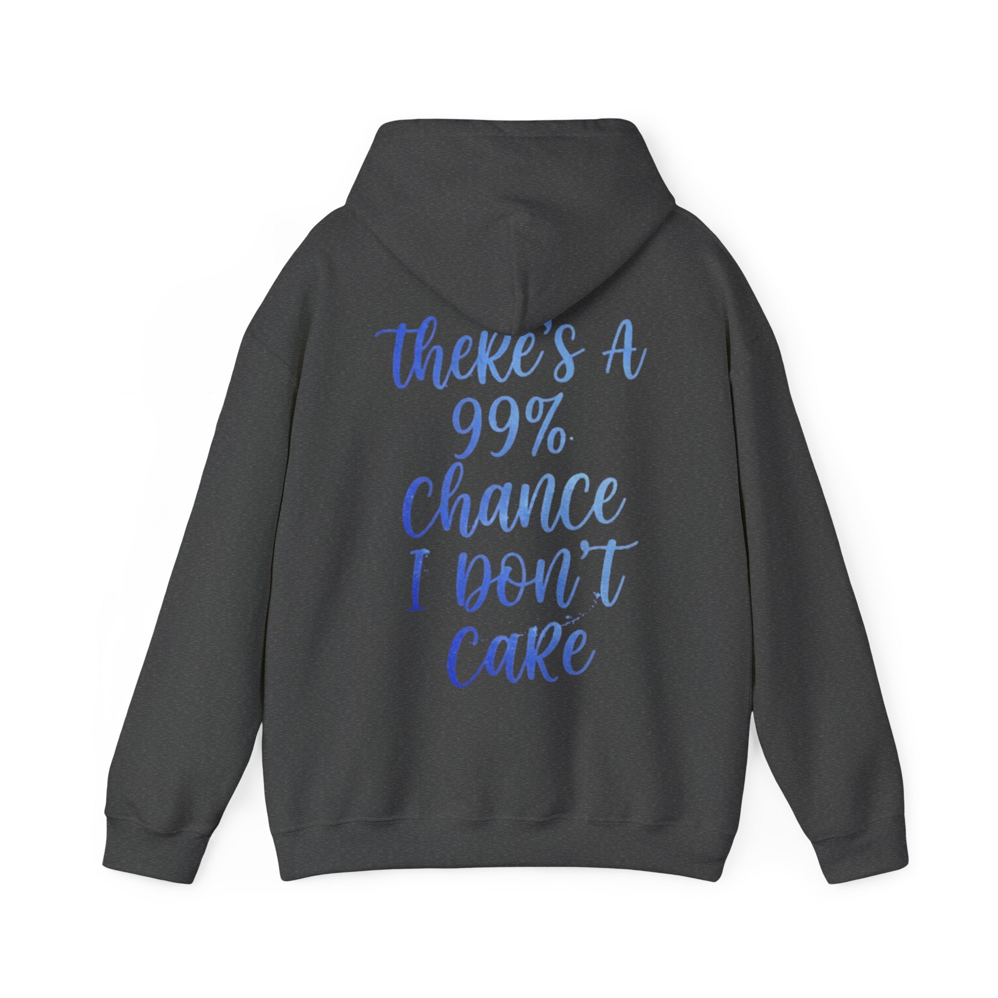 99% Chance I Don’t Care Adult Hoodie — Funny Casual Graphic Hooded Sweatshirt