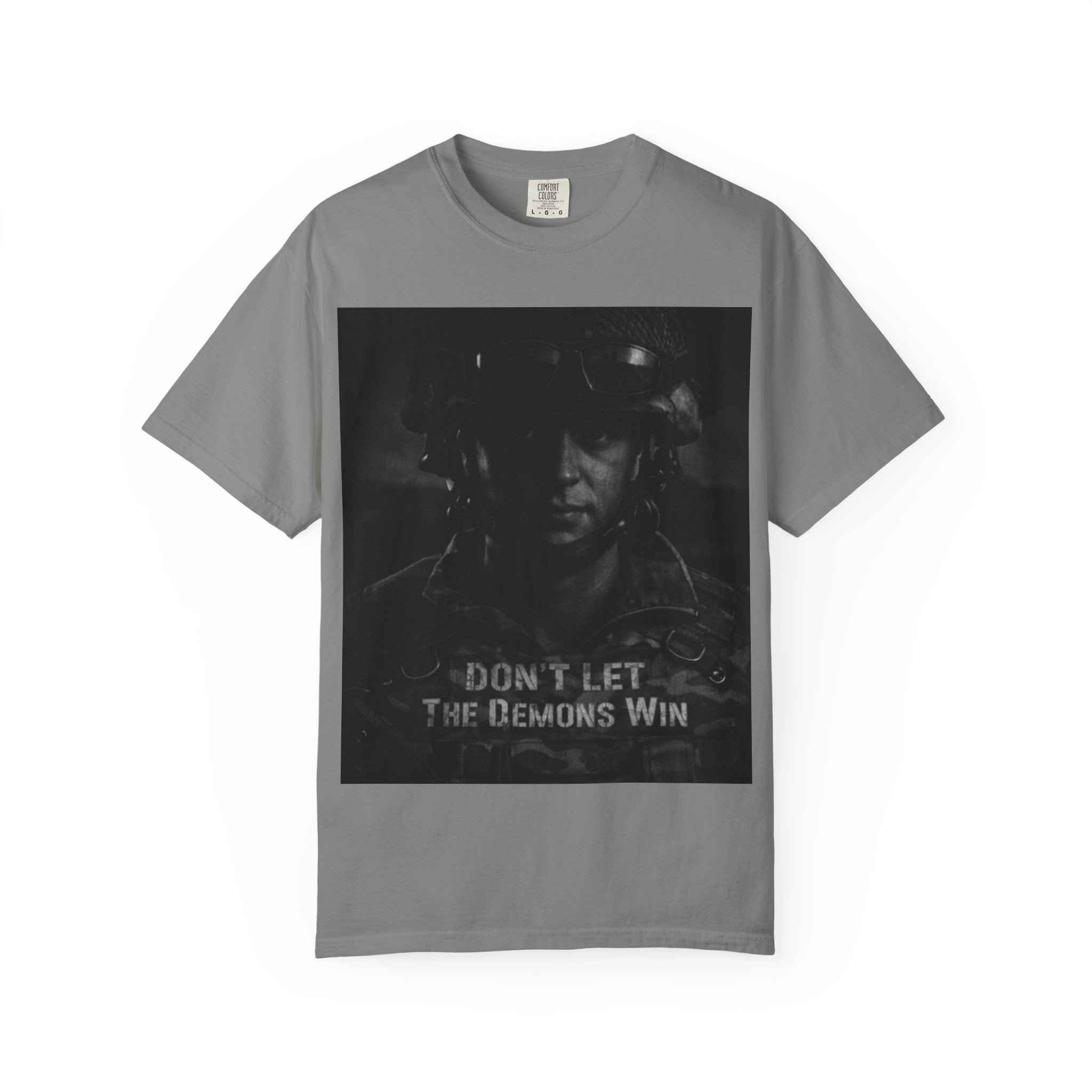 Don't Let the Demons Win T-Shirt — Dark Tactical Graphic Tee