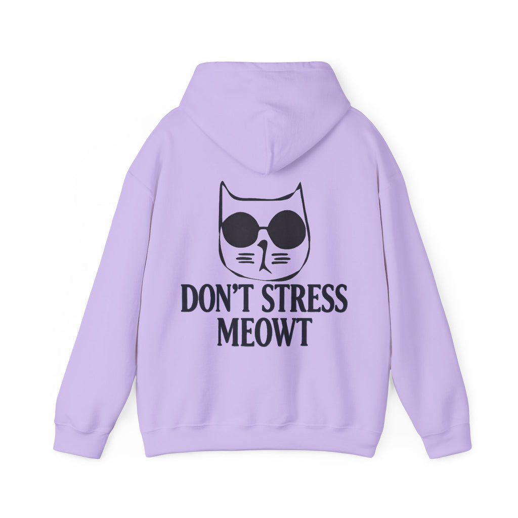 Don't Stress Meowt Adult Hoodie — Relaxed Cat Graphic Sweatshirt