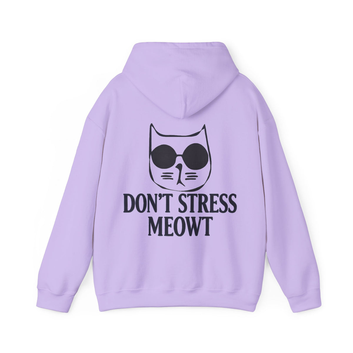 Don't Stress Meowt Adult Hoodie — Relaxed Cat Graphic Sweatshirt