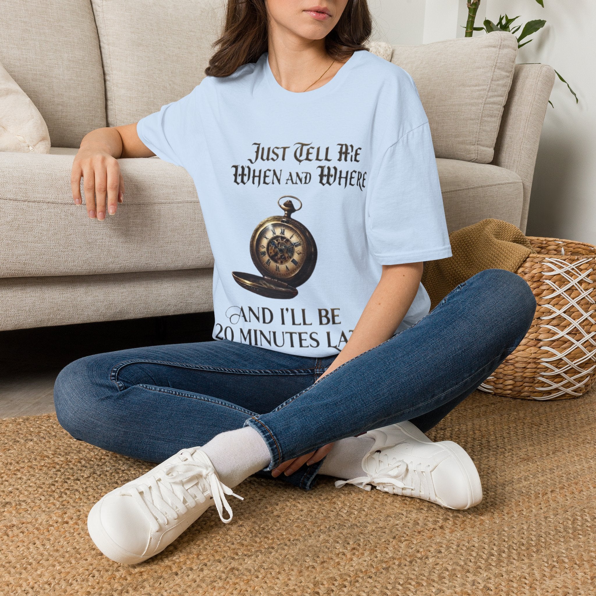 Pocket Watch Adult T-Shirt — "Just Tell Me When and Where" Vintage Timepiece Tee