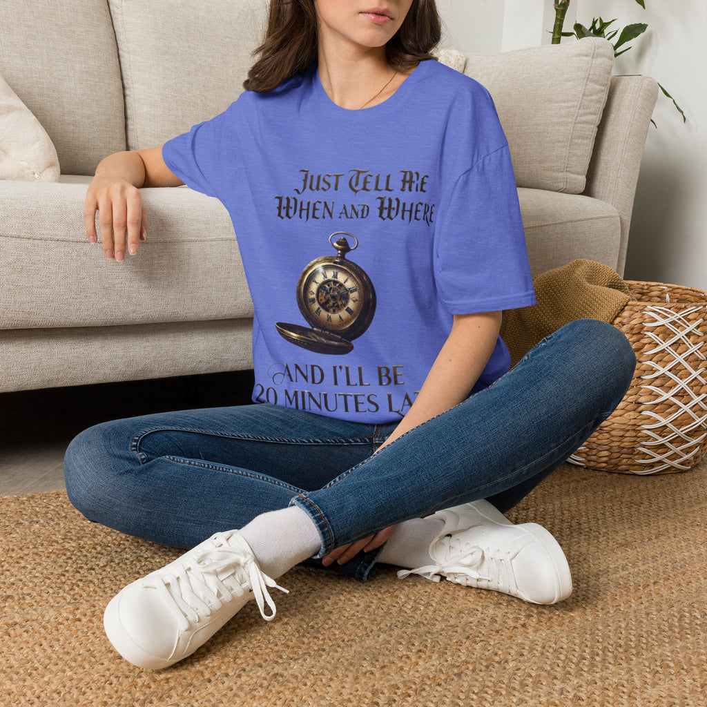 Pocket Watch Adult T-Shirt — "Just Tell Me When and Where" Vintage Timepiece Tee