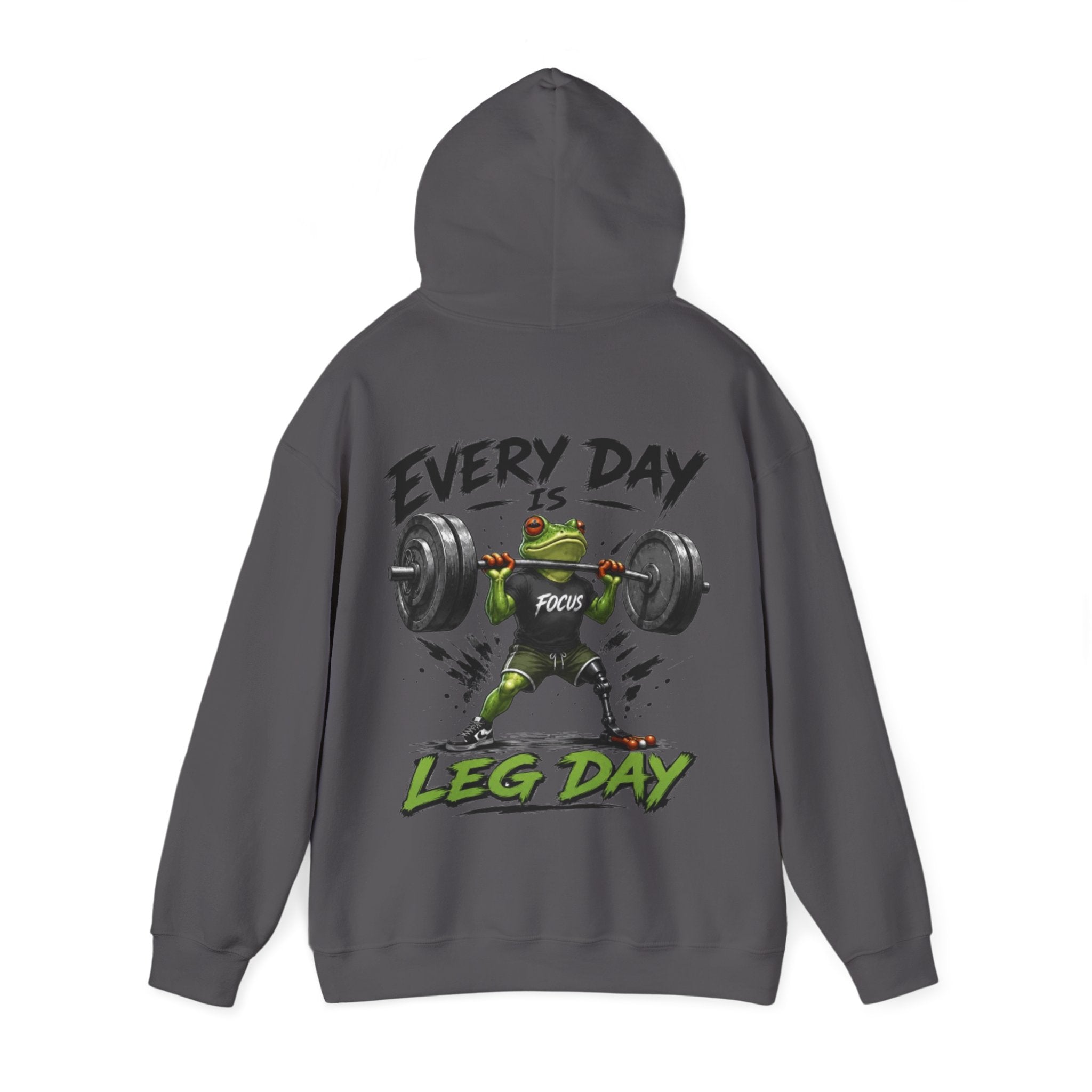 Adult Hoodie - "Every Day Is Leg Day" Frog Weightlifting Gym Hoodie