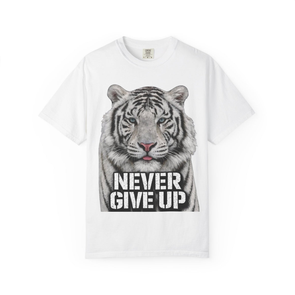 Never Give Up Tiger Adult T-Shirt