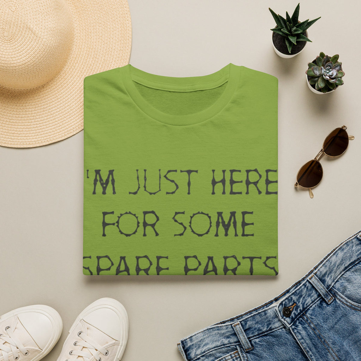 Halloween Pumpkin Jack-o'-Lantern Adult T-Shirt — "I'm Just Here For Some Spare Parts"