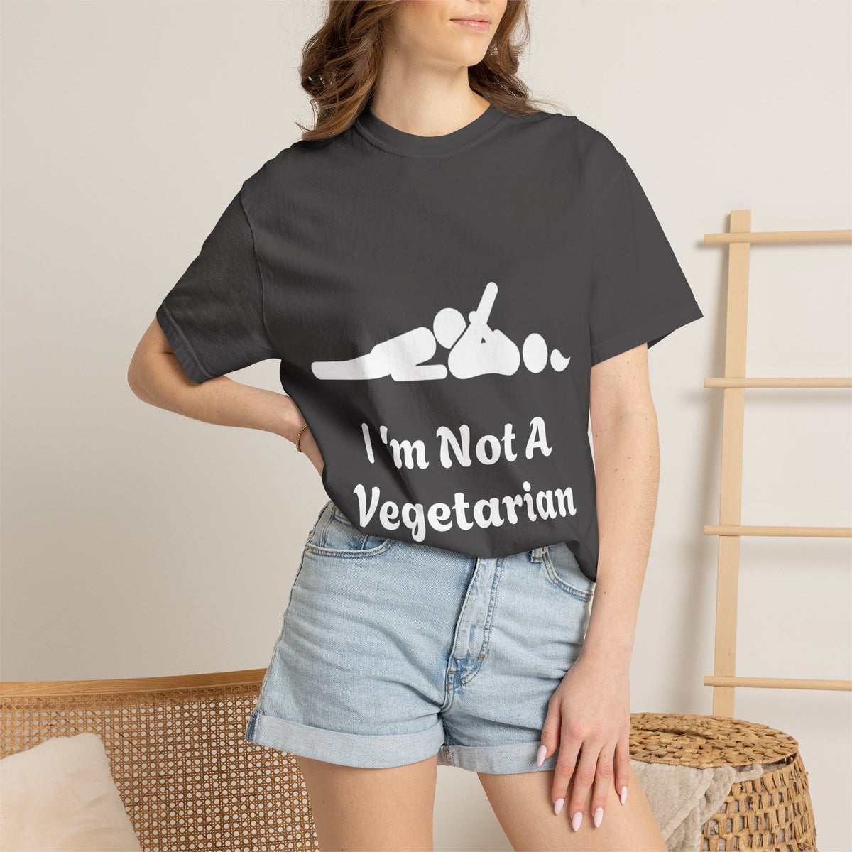 Adult T-Shirt — Funny " i'm Not a Vegetarian" Graphic Tee (Meat Lover Humor)
