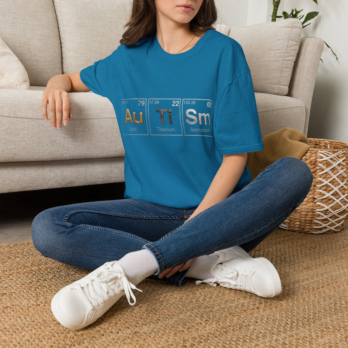 Adult T-Shirt — 'Au Ti Sm' Periodic Table Autism Awareness Tee